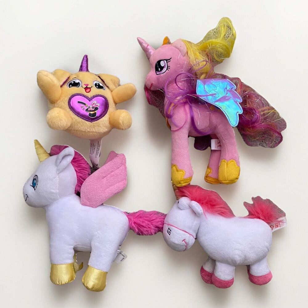 Lot of 4 plush unicorn Ty Sparkle Princess Cadence My Little Pony beanie babies